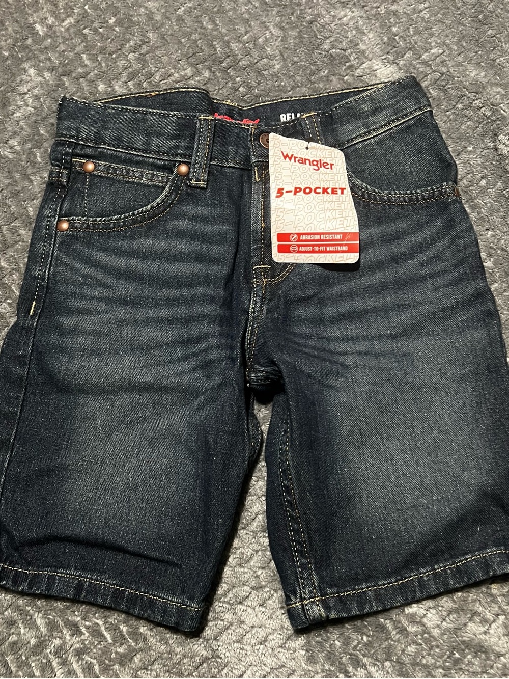 Wrangler Dark Blue Kids 5-Pocket Denim Shorts